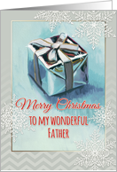 Merry Christmas to my wonderful Father, gift painting, snowflakes card