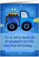 Happy 2nd Birthday to a Very Special Grandson with Truck & Cake card