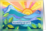 Thinking of You with Sunrise and Mountain Collage card