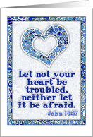 Scripture Encouragement Be Not Afraid with Hearts and Patterns card