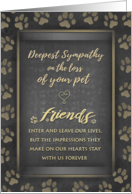 Black & Gold Paw Prints Deepest Sympathy For the Loss of Pet Card
