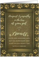 Golden Brown Paw Prints Deepest Sympathy For the Loss of Pet Card