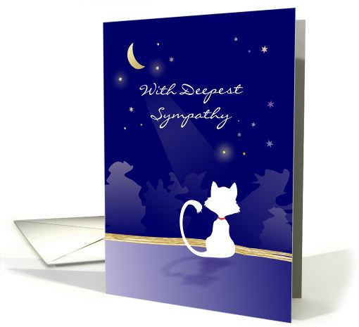 Cat Sympathy - Cat Silhouette Moon & Stars - With Deepest... (909479)