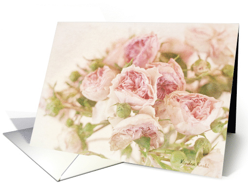 Pink Sweetheart Roses - All occasion note card (779611)