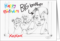 Happy Birthday big Brother from little Sister card