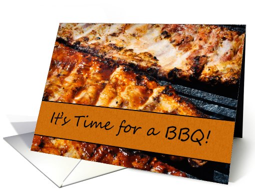 It's Time for a BBQ Barbecue Grill Outdoor Invitation card (735202)