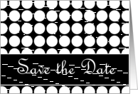 Polka Dot Save the Date Black and White card