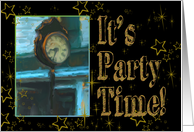 It’s Party Time Outdoor Street Clock Party Invitation card