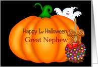 1st Halloween Great Nephew, Pumpkin card