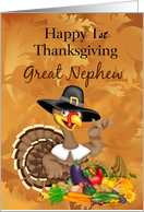 1st Thanksgiving Great Nephew, Turkey card