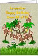 Happy Birthday Co-worker, Monkeys card