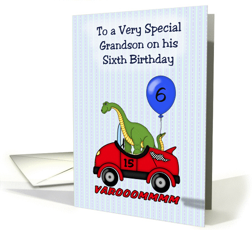 Grandson's 6th Birthday, Dinosaur card (1256686)