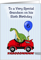 Grandson’s 6th Birthday, Dinosaur card