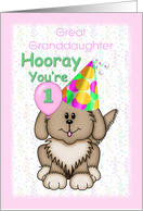 Great Granddaughter’s 1st Birthday, puppy card