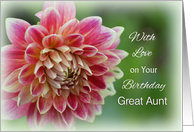 With Love Great Aunt Birthday, Dahlia card