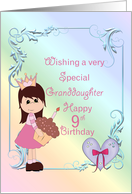 Granddaughter 9th Birthday, Princess card