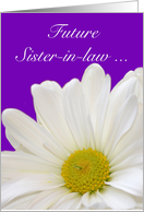 Future SIster-in-law Maid of Honor, white daisy with purple card