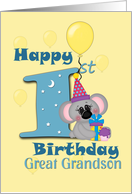 Great Grandson Happy 1st Birthday, Koala bear card
