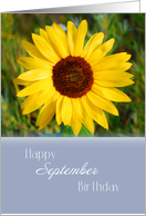Happy September Birthday, Sunflower card