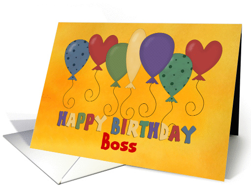Happy Birthday Boss, Colorful Balloons card (1346256)