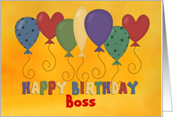 Happy Birthday Boss, Colorful Balloons card