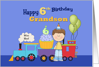 Grandson 6th Birthday, Train card