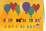 Happy 95th Birthday Balloons card