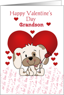 Valentine’s Day Grandson, Puppy card