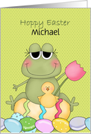Hoppy Easter Custom Name, Frog card