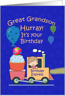 Great Grandson Birthday, Train card