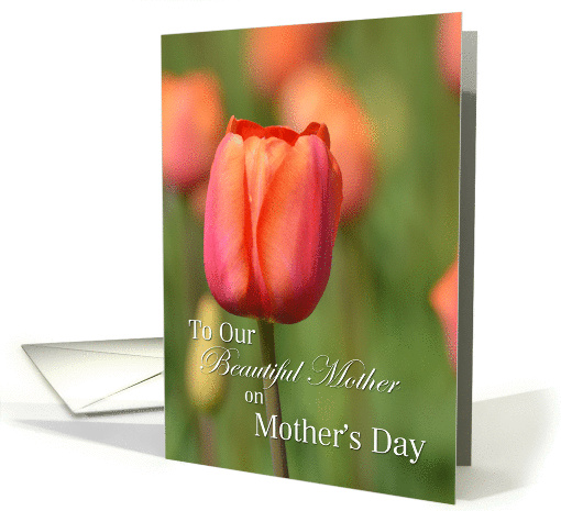 Our Beautiful Mother on Mother's Day, Salmon Tulip card (1375732)