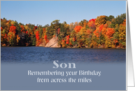 Son, Across the Miles Birthday, Fall Trees card