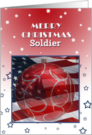 Merry Christmas Soldier, Flag and ornament card