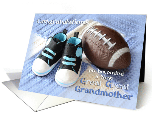 Congratulations Great Great Grandmother, Shoes, Football card