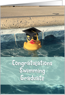 Congratulations Swimming Graduate, Water, Ducky card