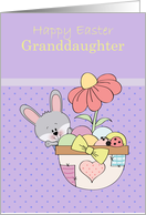 Happy Easter Granddaughter, Bunny with Egg Basket card