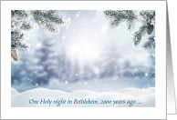 One Holy Night in Bethlehem Winter Scene card