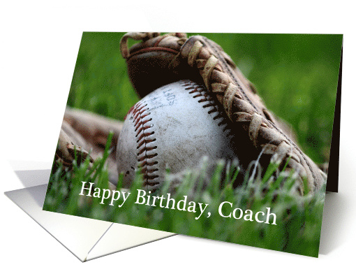 Happy Birthday, Coach, softball in glove card (850441)