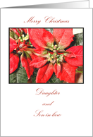 Merry Christmas Daughter and Son-in-law, Poinsettias card