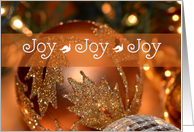 Joy Joy Joy, Christmas ornaments and lights card