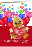 God Son Ducky Valentine, Duck with hearts card