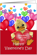 Grandson Ducky Valentine, Duck with hearts card