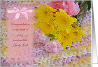 Congratulations on your Baby Girl, flowers and crochet card