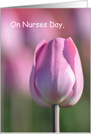Nurses Day Pink Tulip, pink tulip flower card