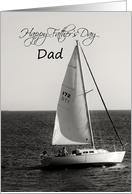 Father’s Day Dad, Black & White Sailboat card