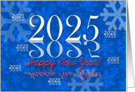 2024 A New Year of Reflections Snowflakes in Blue card