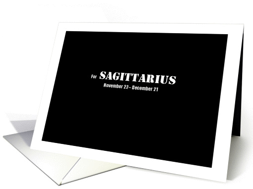 Sagittarius - Simply Black card (999987)
