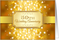 Bokeh 50th Golden Wedding Anniversary Invitation card