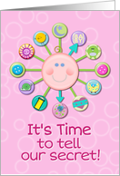 We’re Expecting Baby Girl Announcements Cute Baby Clock card