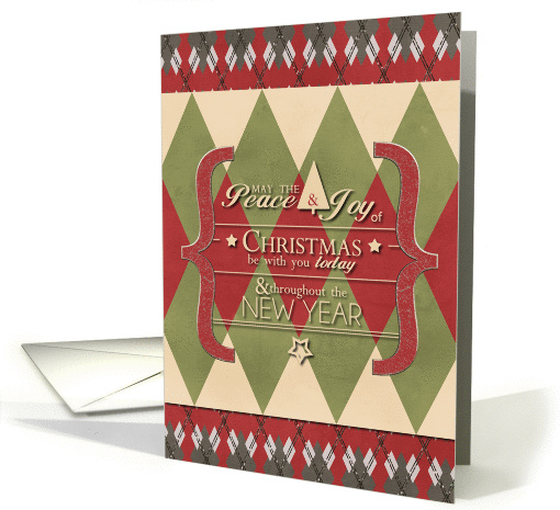 Christmas and New Year Holiday Greetings Peace and Joy card (1118334)